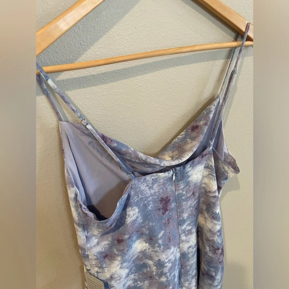 ASTR THE LABEL Purple Marble Spaghetti Strap Mini Dress Large Scoop Neck NWT - Picture 6 of 12